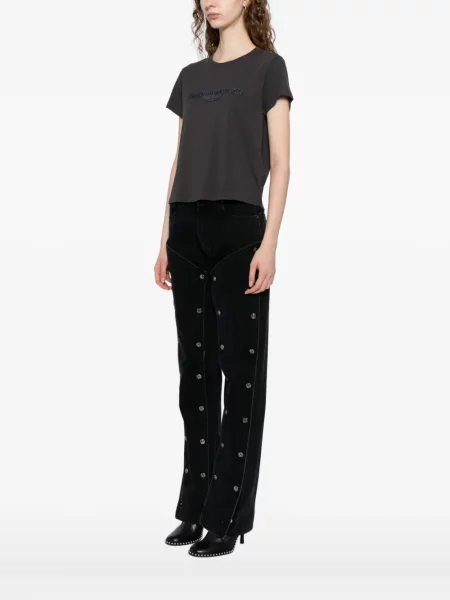 Tricou Alexander Wang cu broderie gri