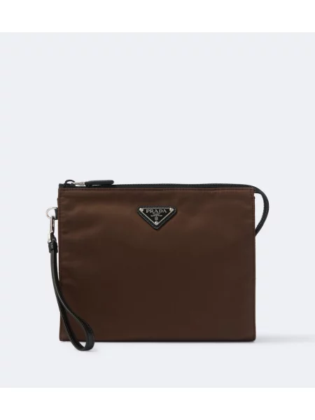 Kožna torba Prada smeđa