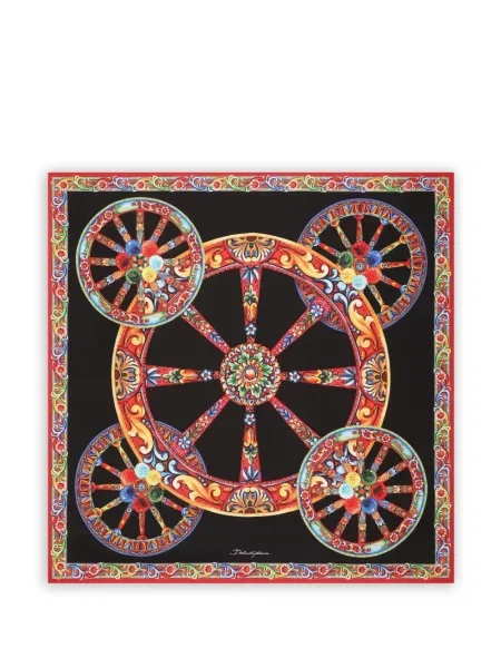 Fular Dolce & Gabbana de mătase cu imagine negru