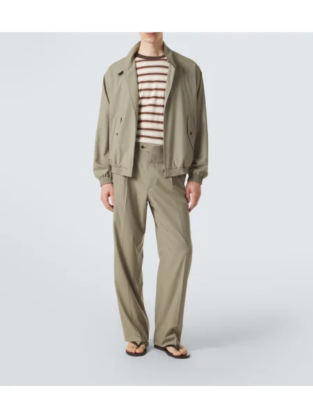 Pantaloni Auralee de lână verde