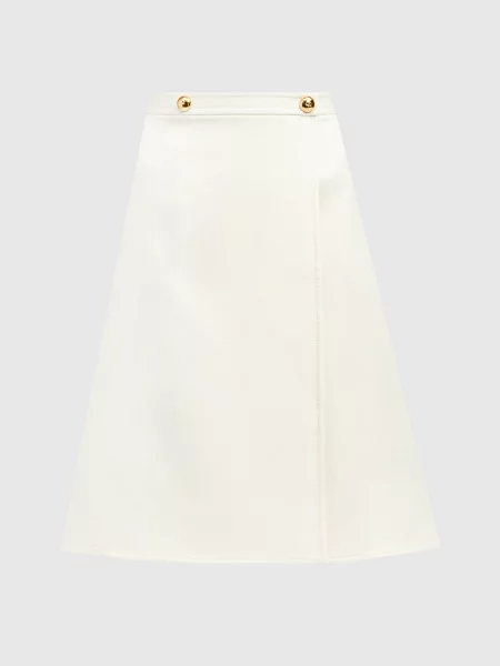 Спідниця на запах з вовни і шовку Valentino біла