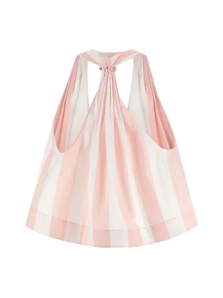 Top Jacquemus w paski popelinowy różowy