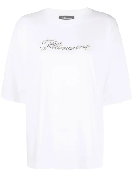 Tricou Blumarine cu broderie alb