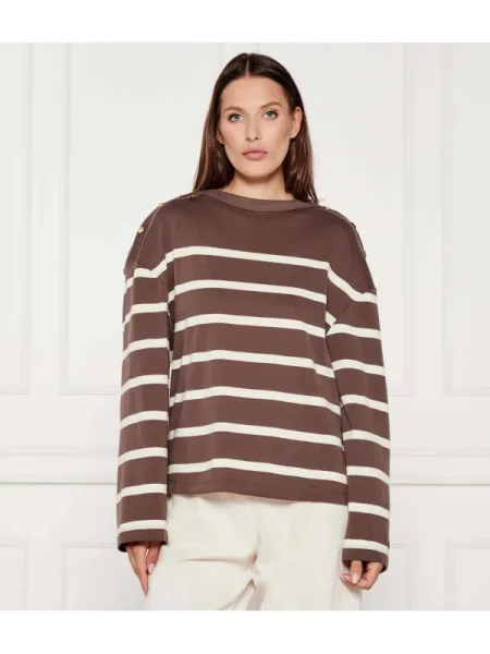 Tommy Hilfiger Bluză Gold Button Maro auriu