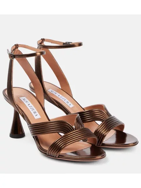 Usnjene sandali Aquazzura rjava