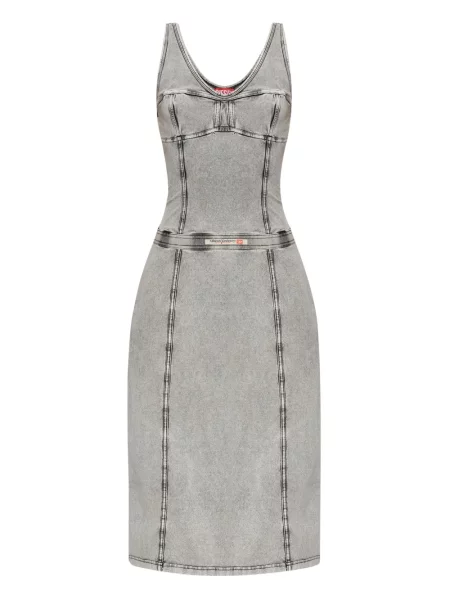 Rochie din denim Diesel de costum gri