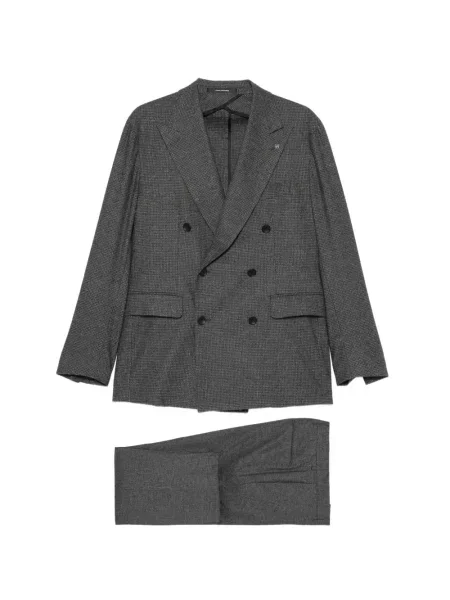 Costum Tagliatore în carouri cu două rânduri de nasturi gri