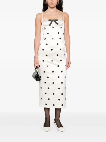 Rochie Markgong cu buline cu imagine de costum alb