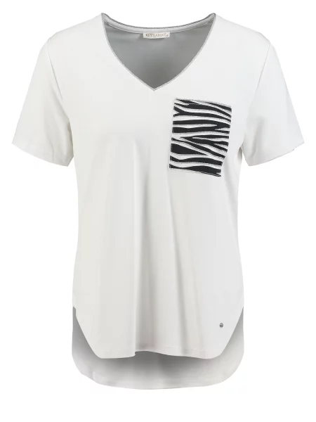 Key Largo Tricou Zebra negru / argintiu alb