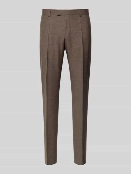 Spodnie garniturowe o kroju slim fit z Mieszanka żywej wełny jedwabiu i lnu Model Boss