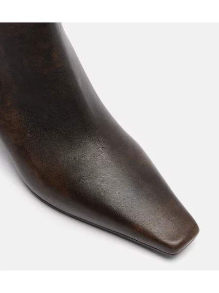 Cizme scurte Brunello Cucinelli din piele maro
