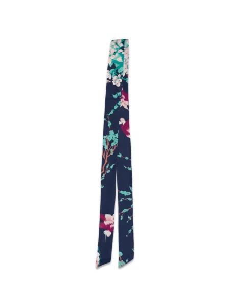 Curea Laura Urbinati din satin cu model floral cu imagine albastru