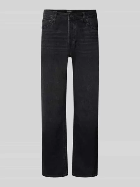 Jeansy o kroju straight fit z dodatkiem wełny escorial model Chris' Jack & Jones czarne