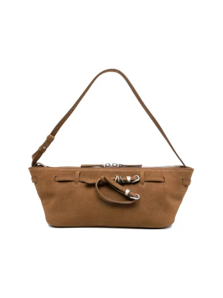 Torebka skórzana Marge Sherwood skórzana z przetarciami brązowa