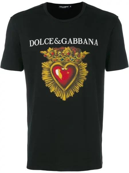 Tricou Dolce & Gabbana cu motiv cu inimi negru