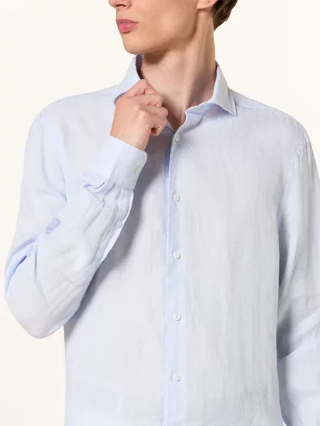 Reiss Lněná Košile Ruban Regular Fit tmavě modrá