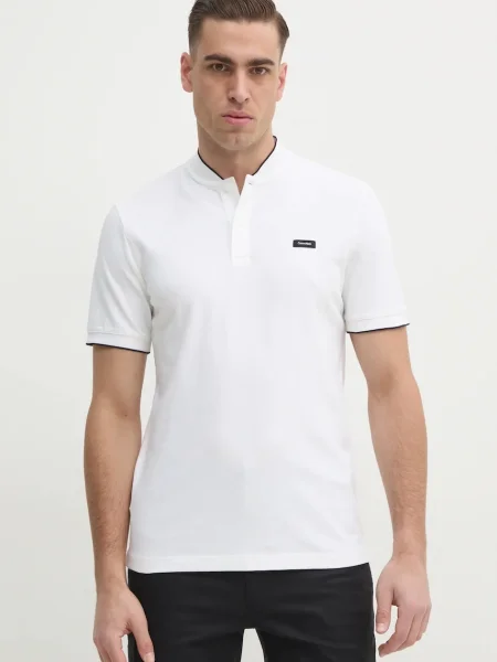 Calvin Klein Тениска с яка и бял