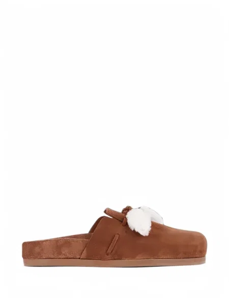 Papuci tip mules Ancient Greek Sandals din piele de căprioară maro