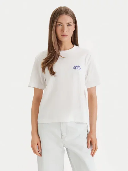 Calvin Klein Jeans Marškinėliai Boxy Fit balta