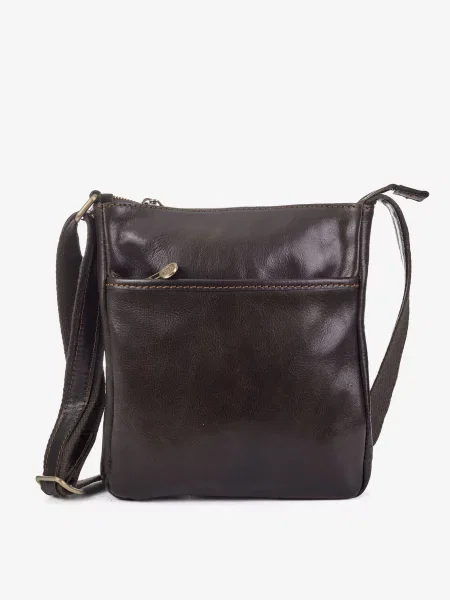 Кожаная сумка кросс-боди Inbag коричневая