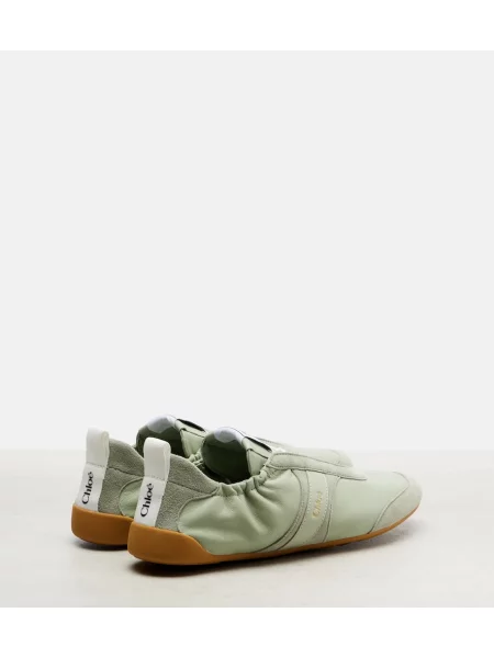 Sneakerși Chloé din piele verde