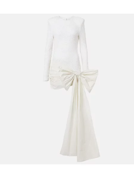 Rochie Rotate cu funde alb