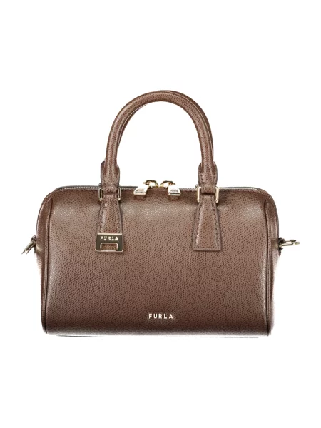 Furla torebka crossbody skórzana Olivia Mini Boston Bag brązowa