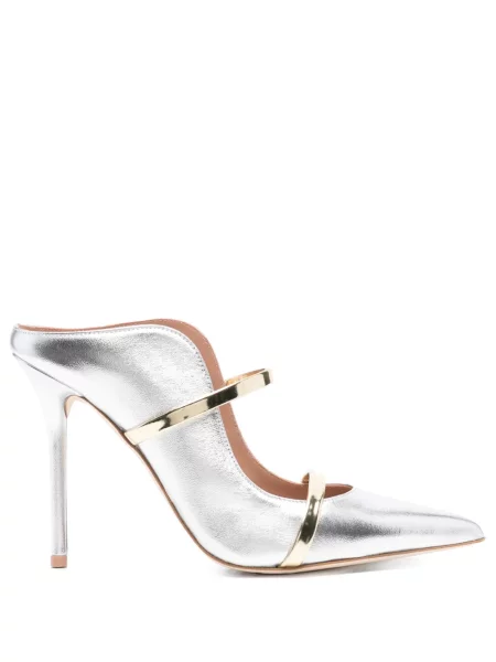 Papuci tip mules Malone Souliers argintiu