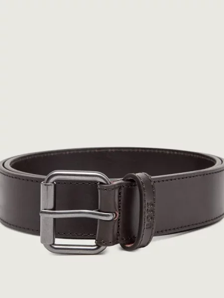 BOSS BLACK Curea de piele negru