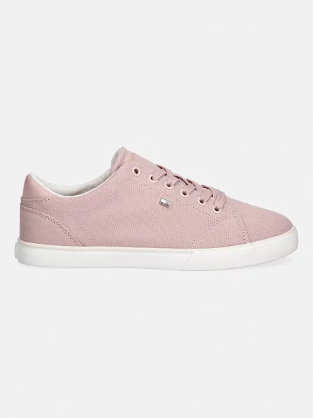 Sneakerși Tommy Hilfiger din canvas roz
