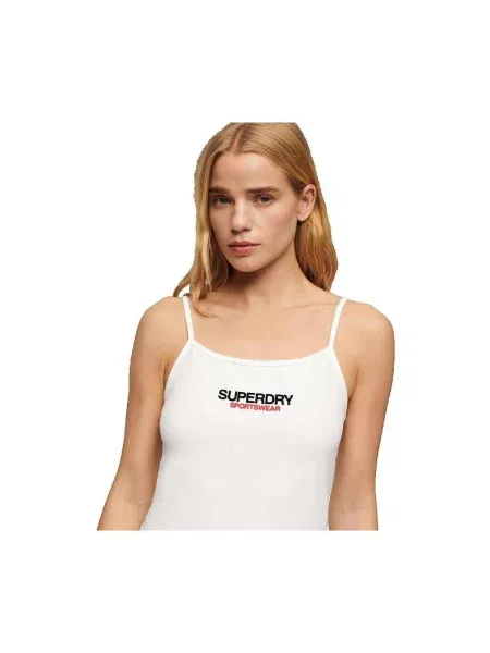 Top Superdry cu autograf alb