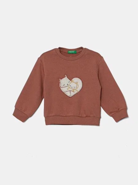 United Colors of Benetton Dětská mikina hnědá