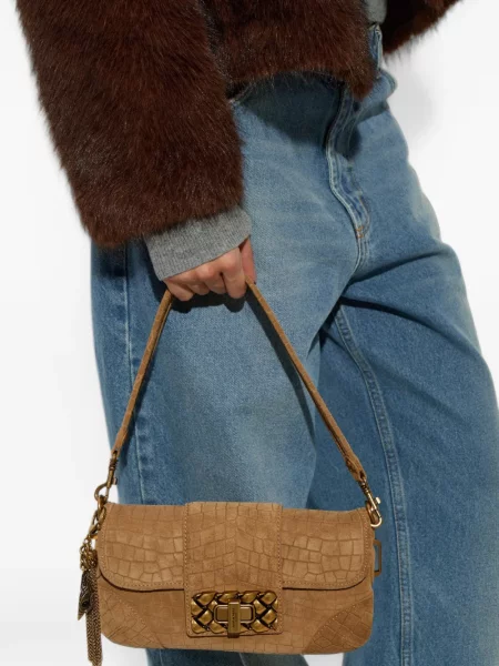 Τσάντα Kurt Geiger London σουέτ καφέ