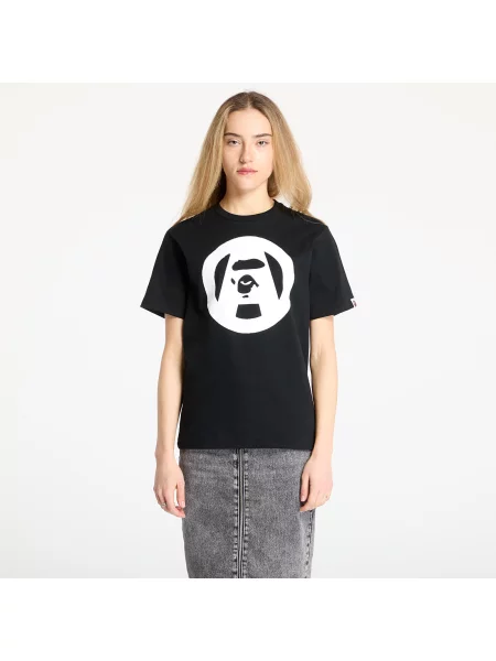 T-shirt A BATHING APE Stencil Circle Ape Face Tee UNISEX Black XL crna