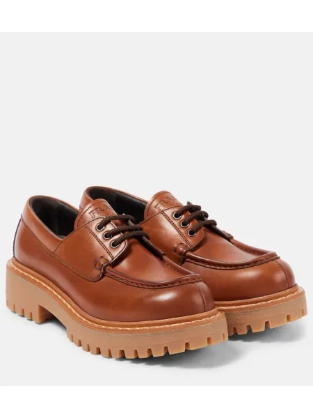 Usnjene derby Prada rjava