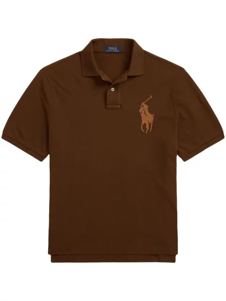 Slip de baie Polo Ralph Lauren cu broderie din piele de căprioară în carouri albastru
