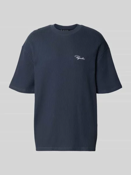 Oversized T-shirt ze strukturalnym wzorem Pegador granatowa