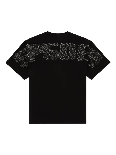 Stras tricou Sp5der de mătase negru