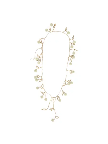 Lniany naszyjnik Red Valentino elegancki z koralikami beżowy