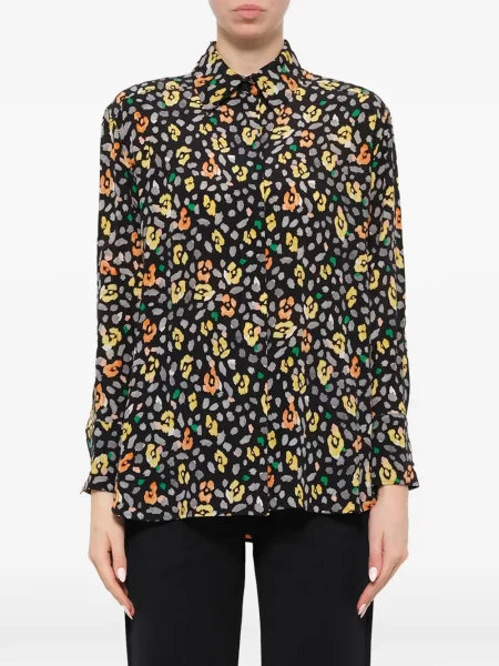 Lung cămașă Givenchy cu model floral cu imagine negru