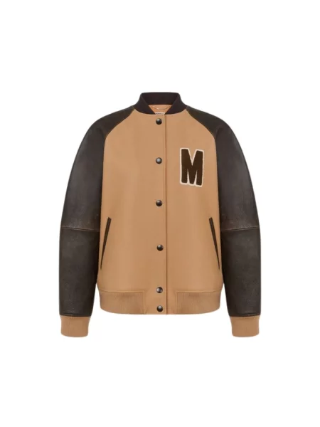 Wielobarwność kurtka bomber Moschino wełniany