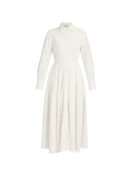 Rochie tip cămașă Erdem cu broderie alb