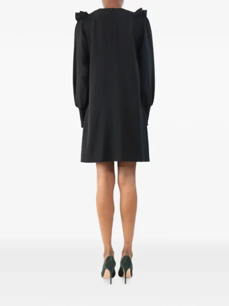 Lung rochie mini Ganni cu volane negru