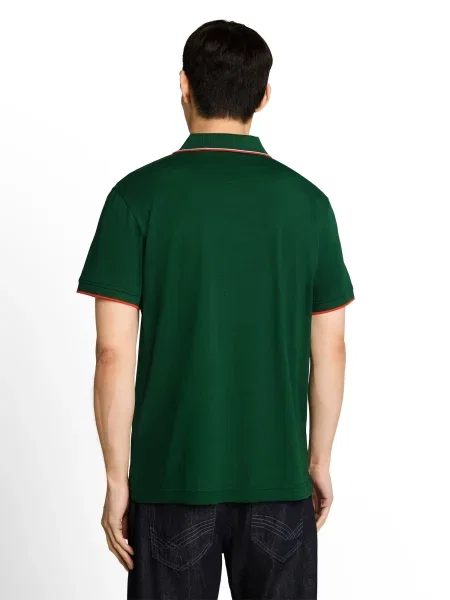 TOM TAILOR Tricou verde închis / portocaliu alb