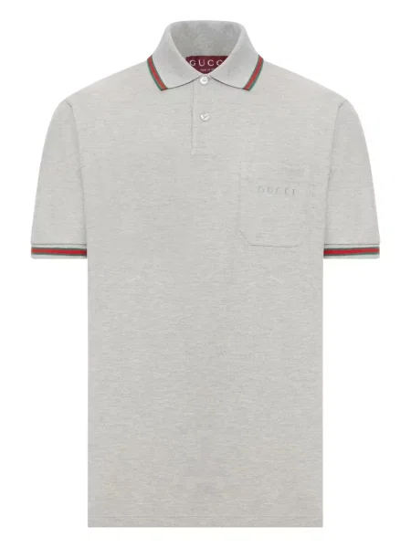 Polo Gucci cu broderie gri