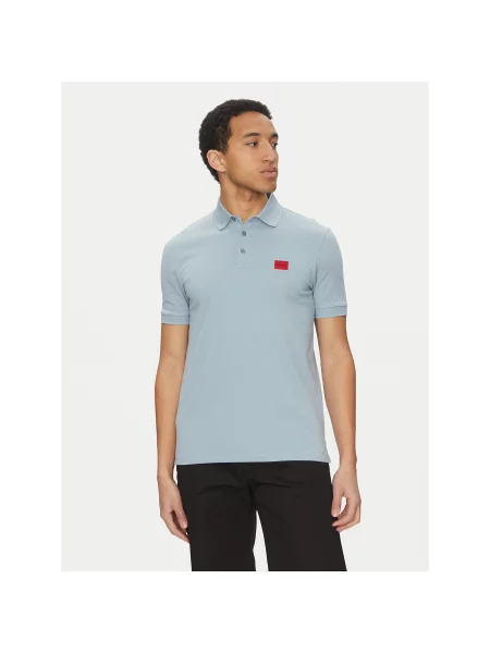 HUGO Polo marškinėliai Žydra Slim Fit mėlyna