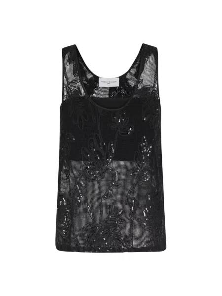 Top Isabelle Blanche z cekinami czarny