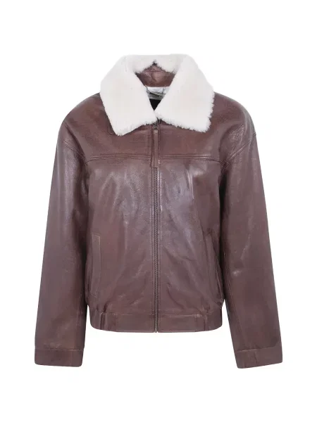 Gulerat geanta de piele Seventy maro