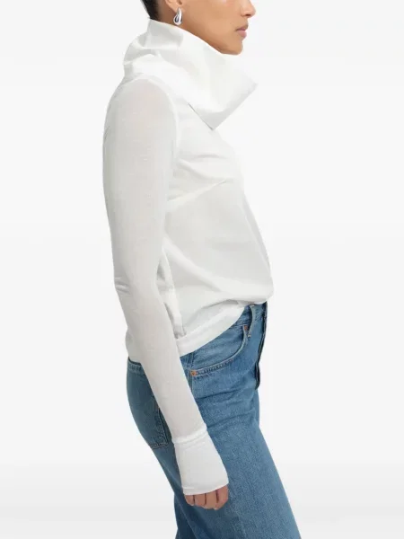 Gulerat top Marcella alb