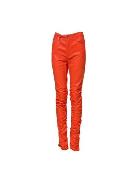 Skinny spodnie Dolce And Gabbana pomarańczowe